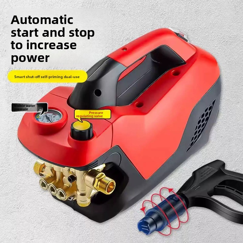 Power Tools Yard - 家庭用220Vポータブル高出力圧力調整可能電動洗車ガン、多機能クリーニングツール（パティオや庭用）