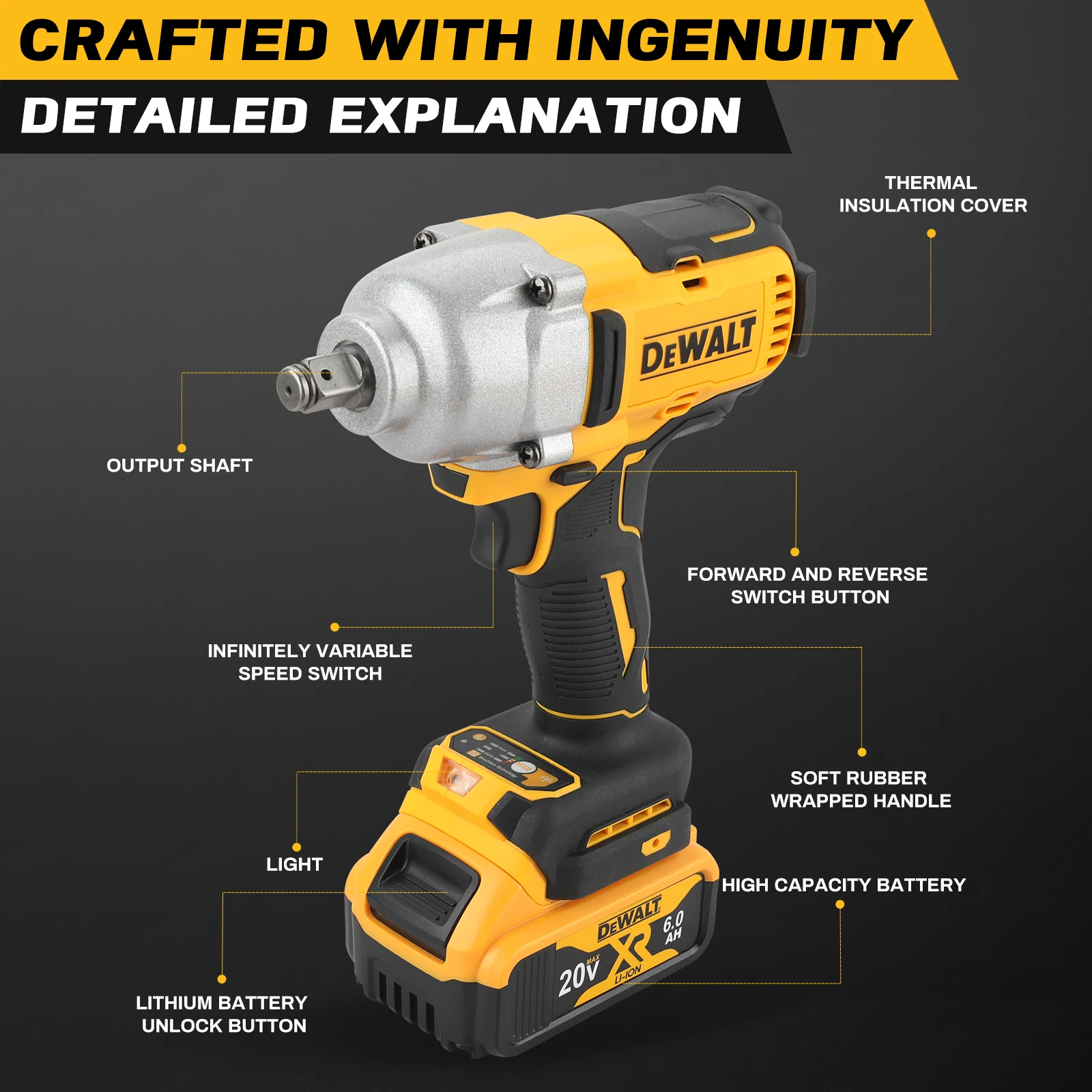 Dewalt Power Tools Xr - DEWALT DCF900 20V XR ブラシレス 1/2インチ