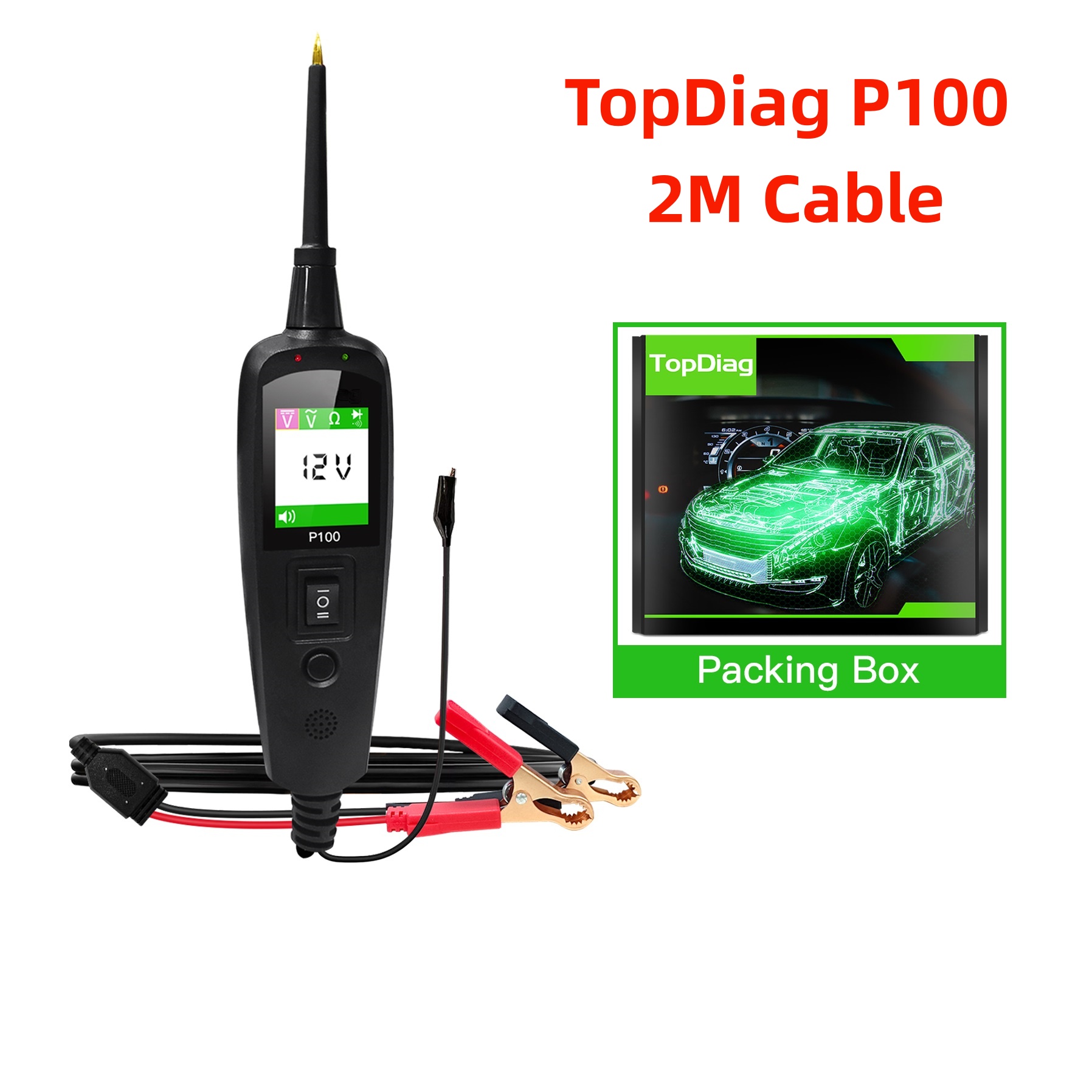 Power Tools In Automotive - TopDiag P100 2M 車用電気回路テスター 2V 24V
