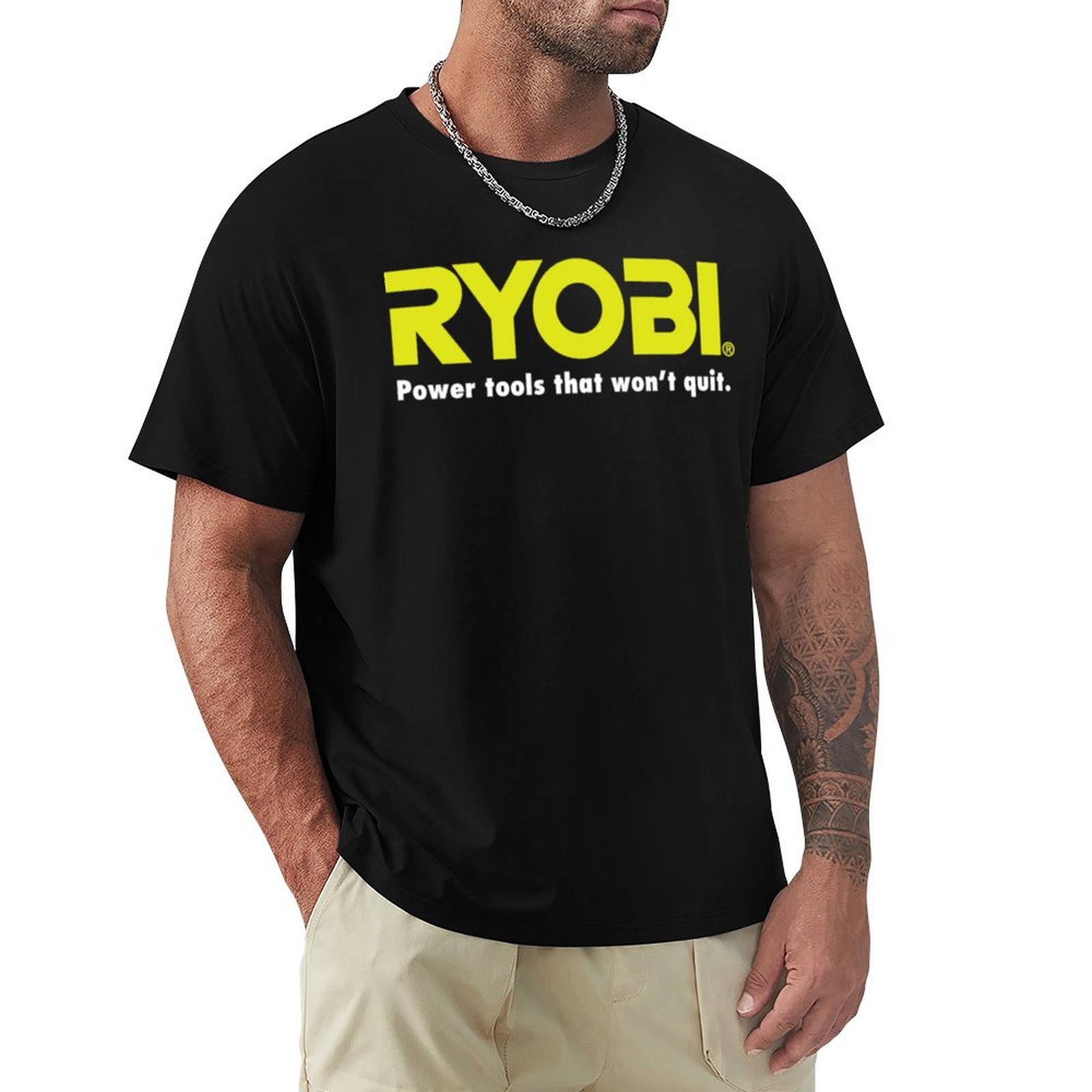 Power Tools Logo - パワーツール リョービ ロゴ Tシャツ、綿製Tシャツのセット、Tシャツ