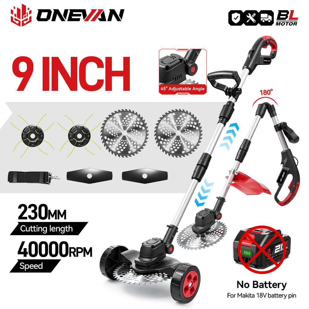 Power Tools Yard - ONEVAN 9インチ 40000RPM ブラシレス電動芝刈り機 折りたたみ式 庭用草刈り機