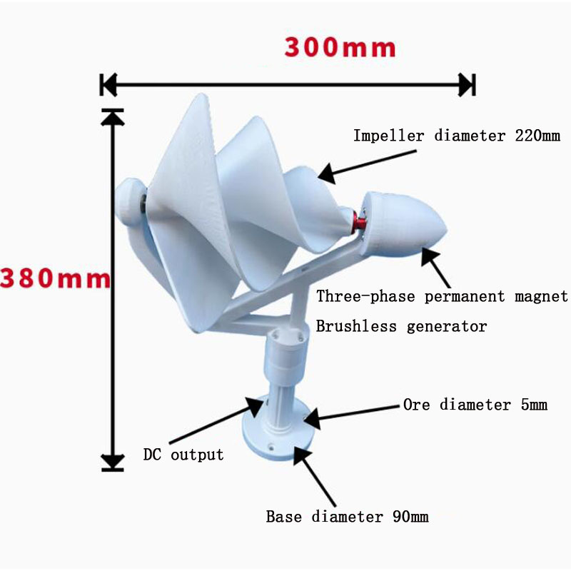 Power Tools Generator - 12V DC出力、低速始動風速（1.5m/s）、高性能三相PMブラシレス発電機、小型風力発電機 50W