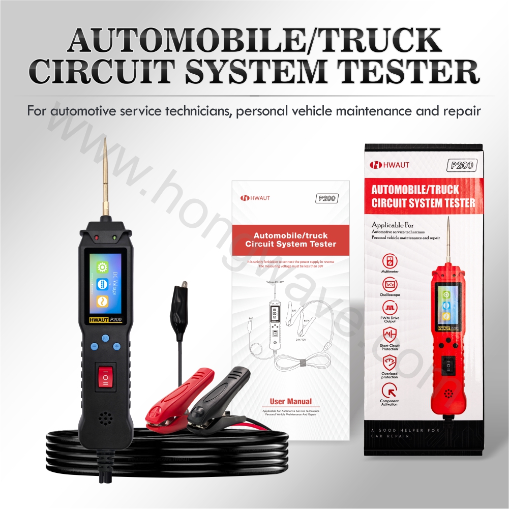 Power Tools In Automotive - HWAUT P200スマートカーサーキットテスター 2mスキャナー 12V 24V 車両トラック電源スキャン電気回路プローブ