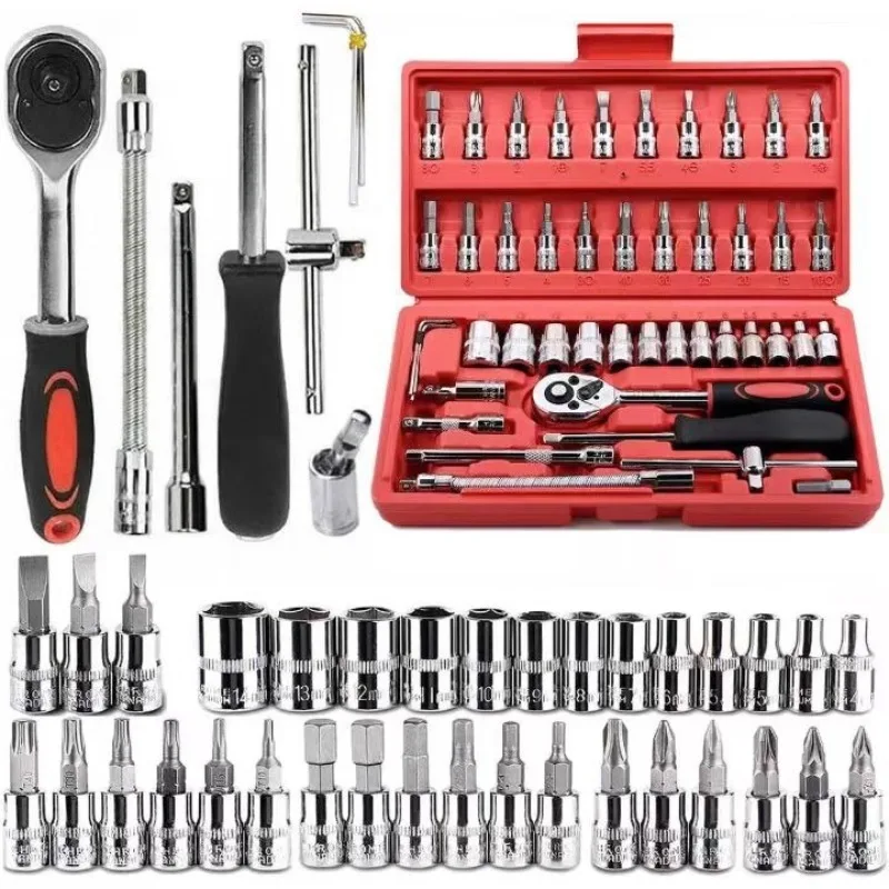 46ピースソケットレンチ自動車修理ラチェットドライバーコンビ - Power Tools Catalogue のレビューと価格