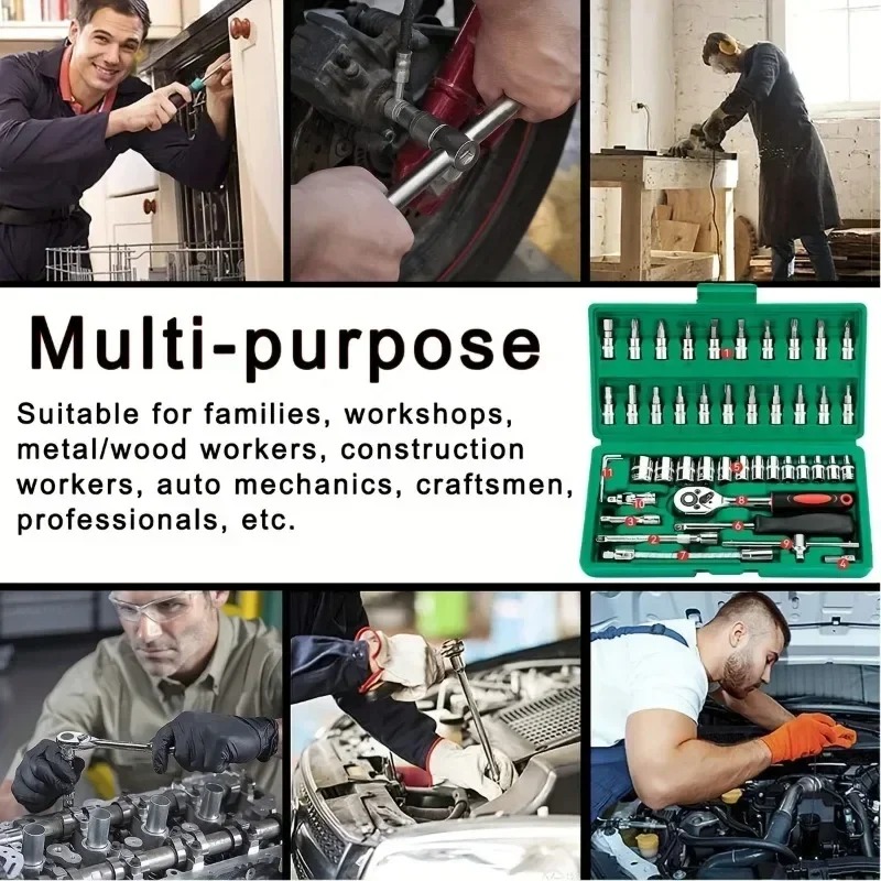 46ピースソケットレンチ自動車修理ラチェットドライバーコンビ - Power Tools Catalogue のレビューと価格