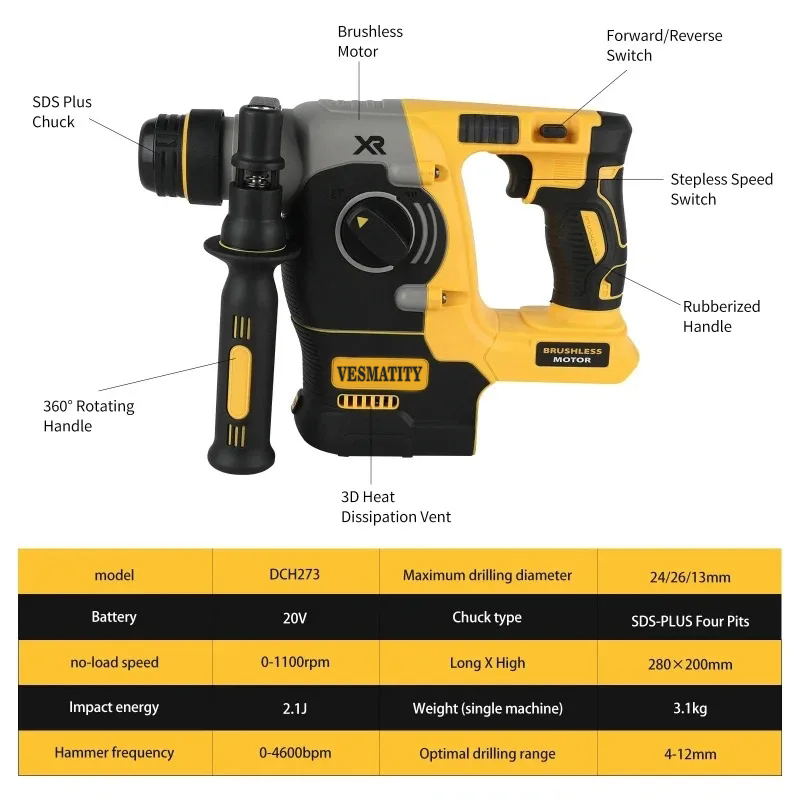 MAX ブラシレス SDS-Plus ロータリーハンマードリ - Hammer Drill Sds のレビューと価格