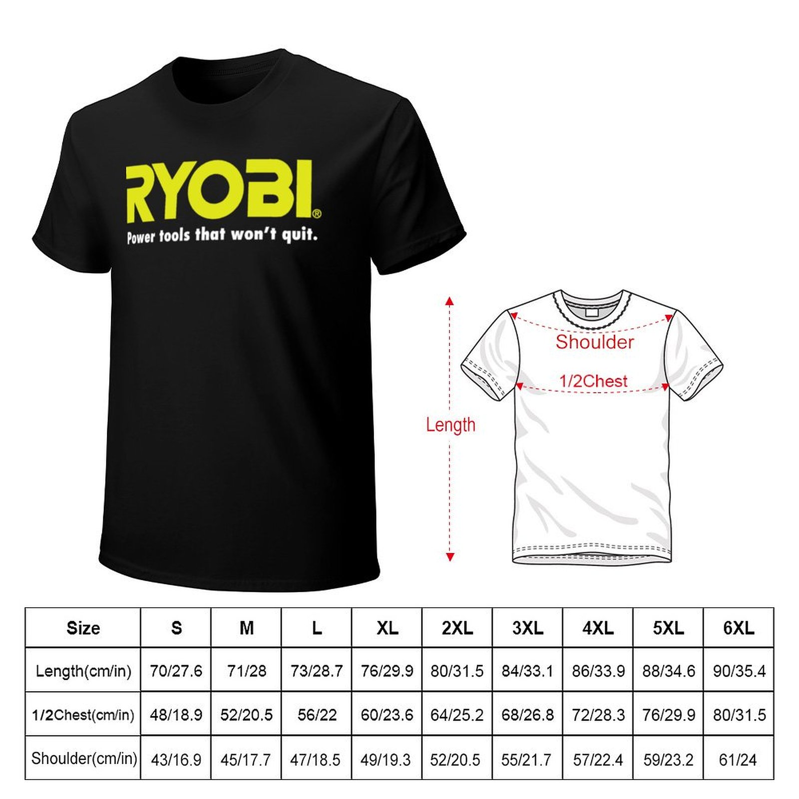パワーツール リョービ ロゴ Tシャツ、綿製Tシャツのセット - Power Tools Logo のレビューと価格