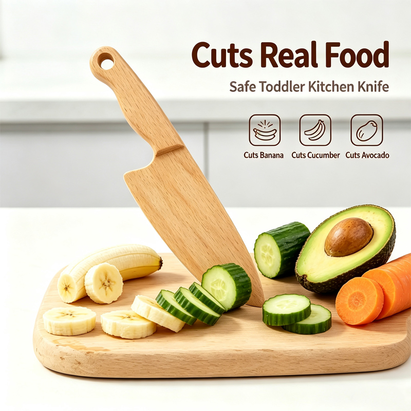 木製子供ナイフ調理用かわいい魚恐竜形状キッチンおもちゃ野菜フ - Power Tools Kids のレビューと価格