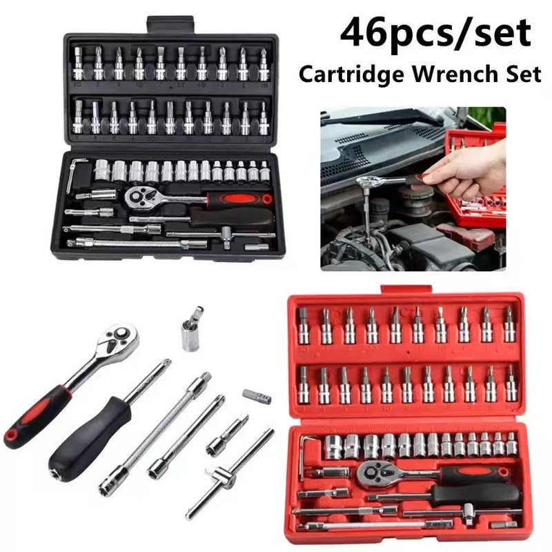 新しい46ピースソケットレンチツールボックス、自動車修理チー - Power Tools Catalogue のレビューと価格