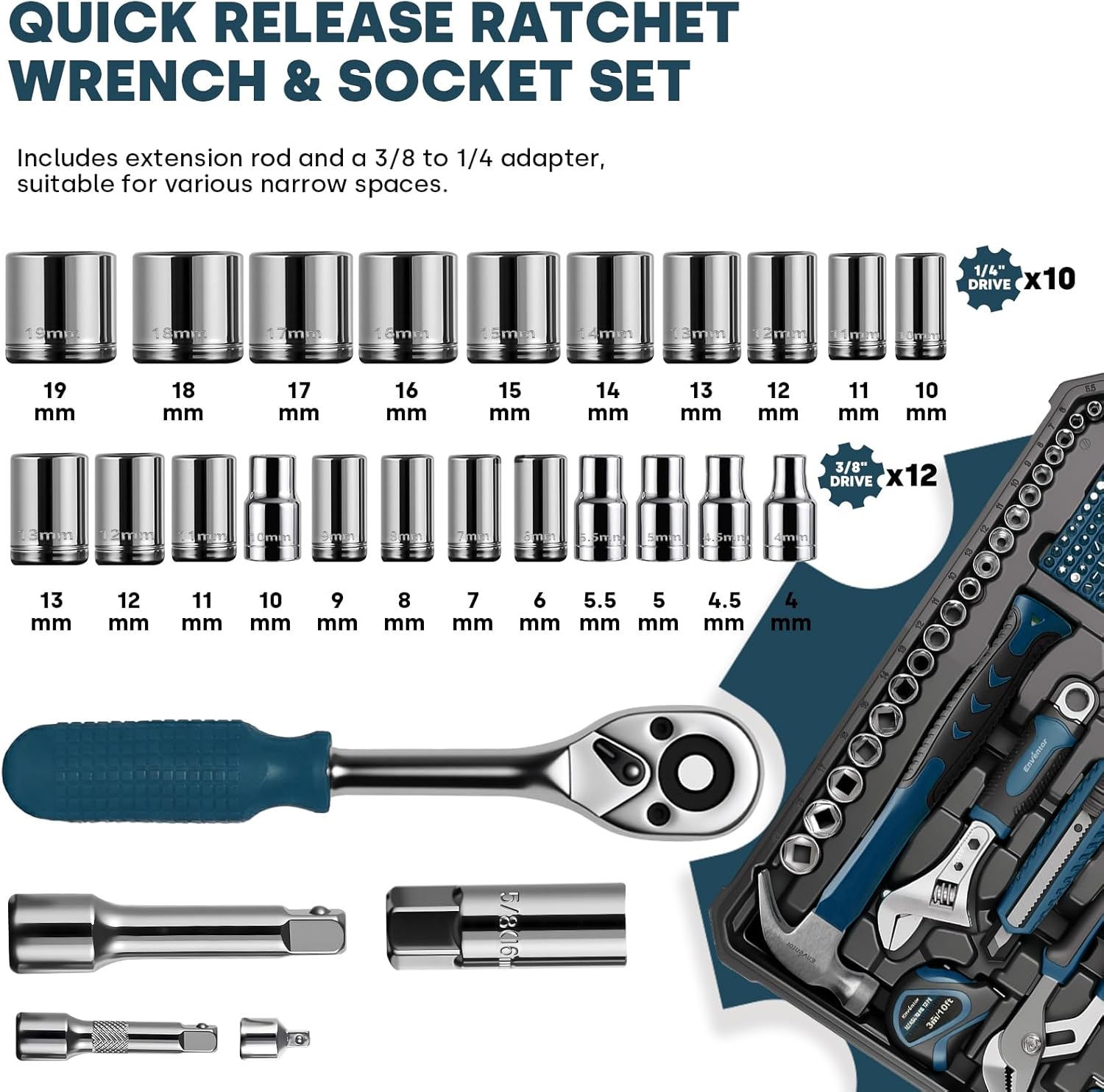 Enventor ツールセット、ツールボックス付き 220  - Power Tools Catalogue のレビューと価格